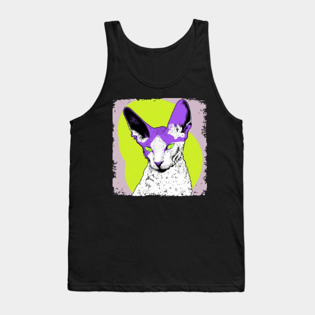 Cornish Rex Pop Art - Cat Lover Gift Tank Top by PawPopArt